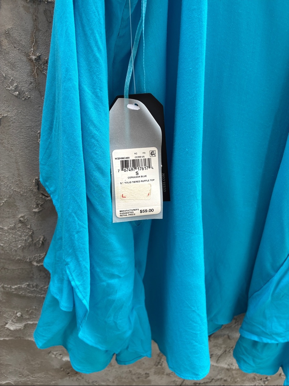 Guess Turquoise Tiered Ruffle Cami with Racerback - Picture 4 of 5